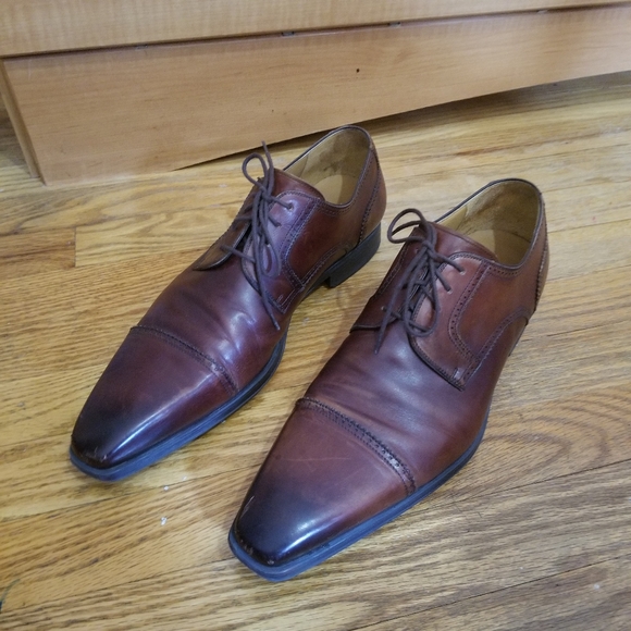 Magnanni Carlito Cap Toe Derby Lace Up Dress Shoes in Cognac 12M Brouge … main image 11